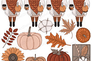 Autumn Clipart, a Seasonal Illustration by GlamArtZhanna (Thumbnail 2 of 8)