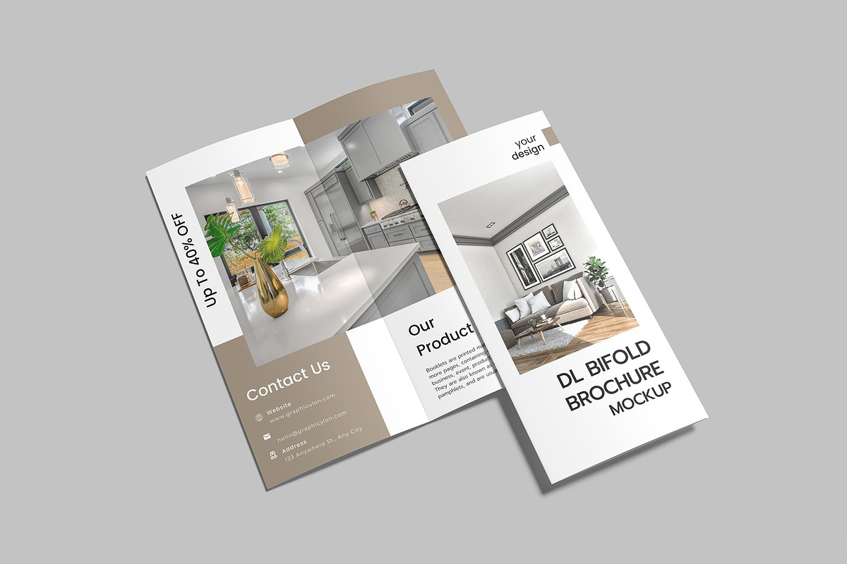 DL Bifold Brochure Mockup, a Brochure Template by Graphiculon (Photo 3 of 11)