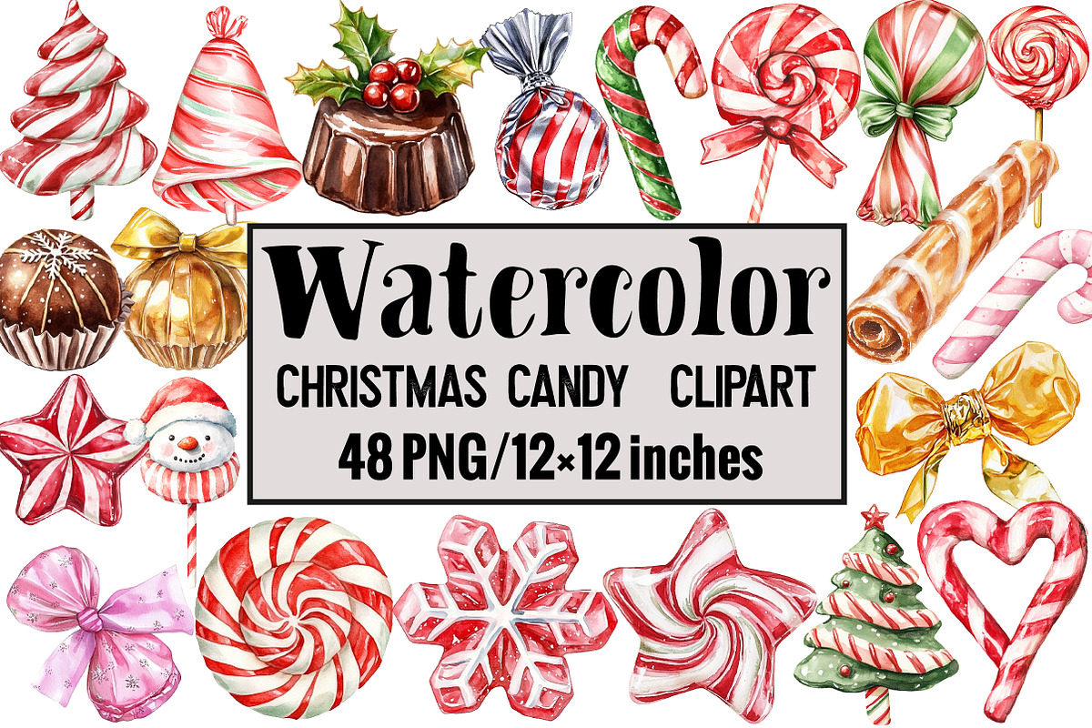 Christmas Candy  Clipart, an Illustration by Design Market (Photo 1 of 3)