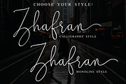 Zhafran, a Script Font by Sibelumpagi Studio (Thumbnail 3 of 11)