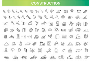 Construction and Building Line Icons, an Outline Icon by Tettygreen