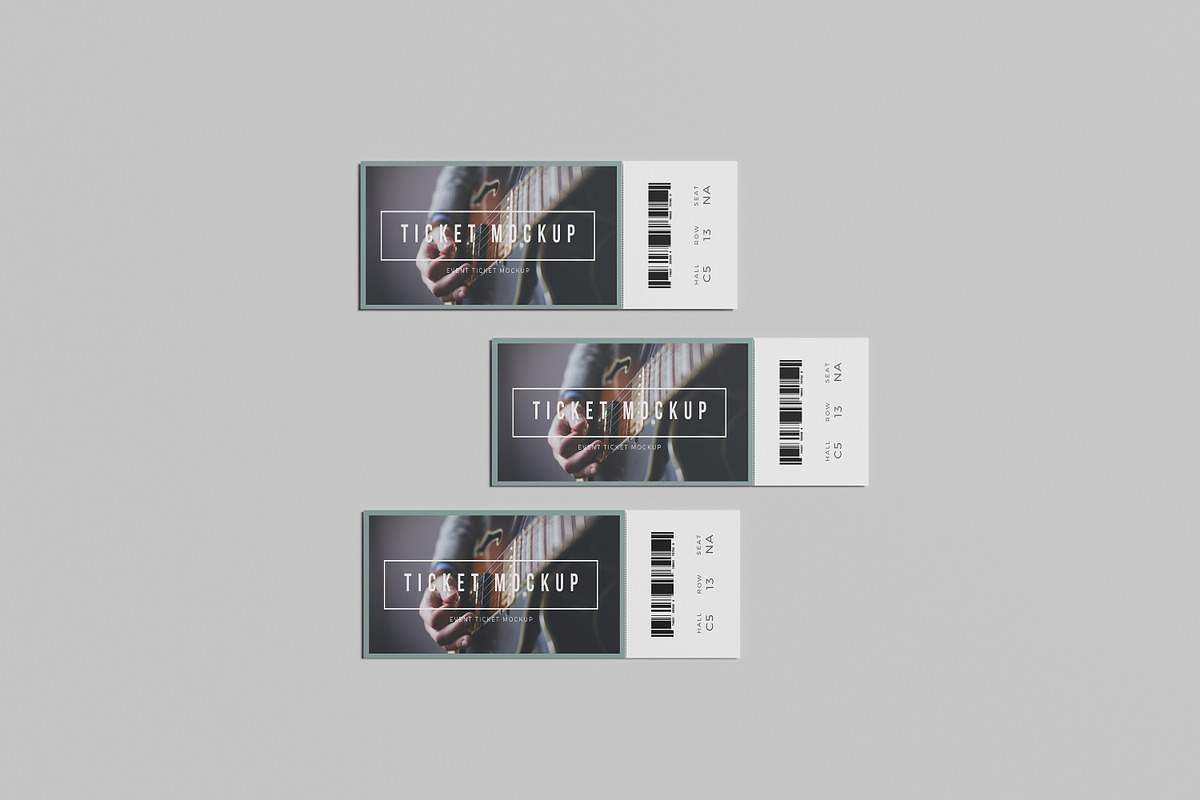 Event Tickets Mockup Set, a Print Template by Akaimockup (Photo 8 of 9)