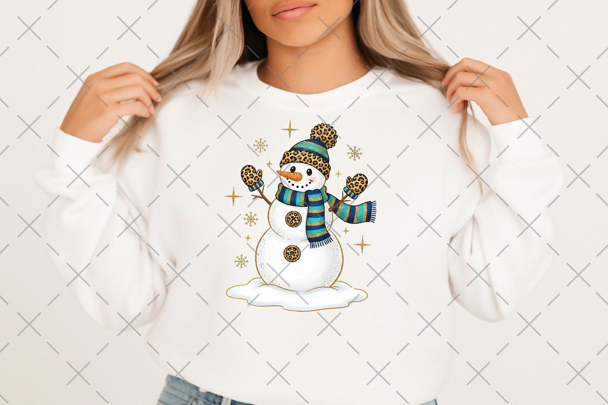 Colorful Glitter Christmas Snowman, an Illustration by Craft Nest (Photo 2 of 6)