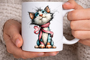 Quirky Cat Heart Valentine Clipart, an Illustration by Canvas Craft (Thumbnail 6 of 7)