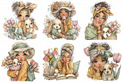 Whimsical Girl And Puppy Clipart, an Illustration by Daily.Designs (Thumbnail 3 of 5)