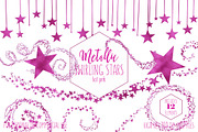 Metallic Pink Foil Star Graphics, an Illustration by ClipartBrat Graphics (Thumbnail 1 of 5)