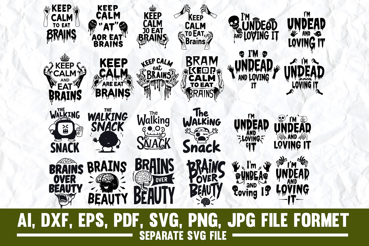 Zombie quotes svg, Halloween quotes, a Graphic by VectorArtPrintableDesign