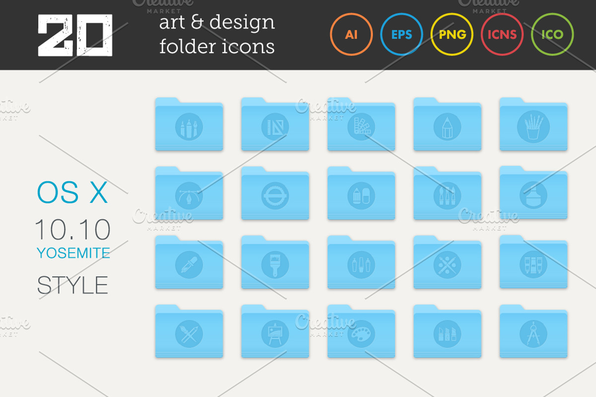 Art and Design Folder Icons Set 2
