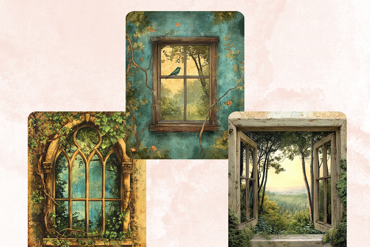Forest Windows Collage Paper Kit, a Background Graphic by GiraffeCreative (Photo 6 of 9)