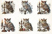 Watercolor Owls Clipart, an Illustration by DreamCafeArt (Thumbnail 4 of 5)