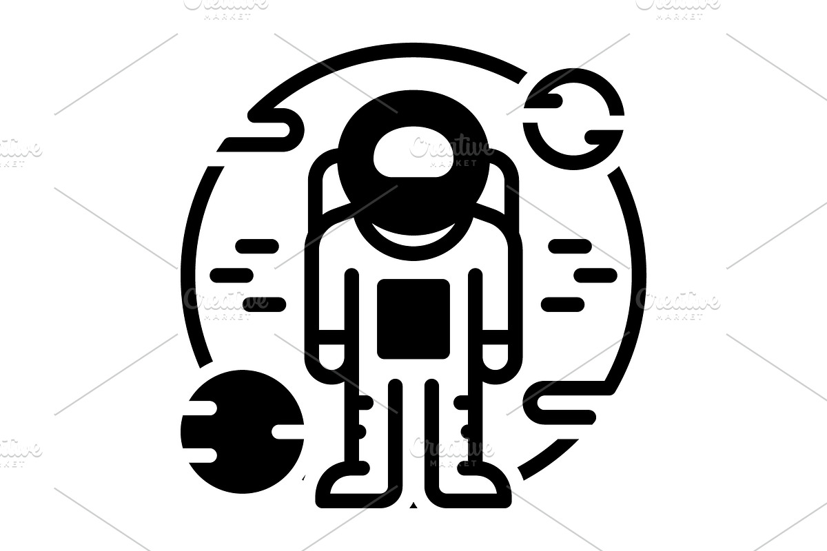 Armstrong astronaut solid icon, a Solid Icon by Creative priyanka