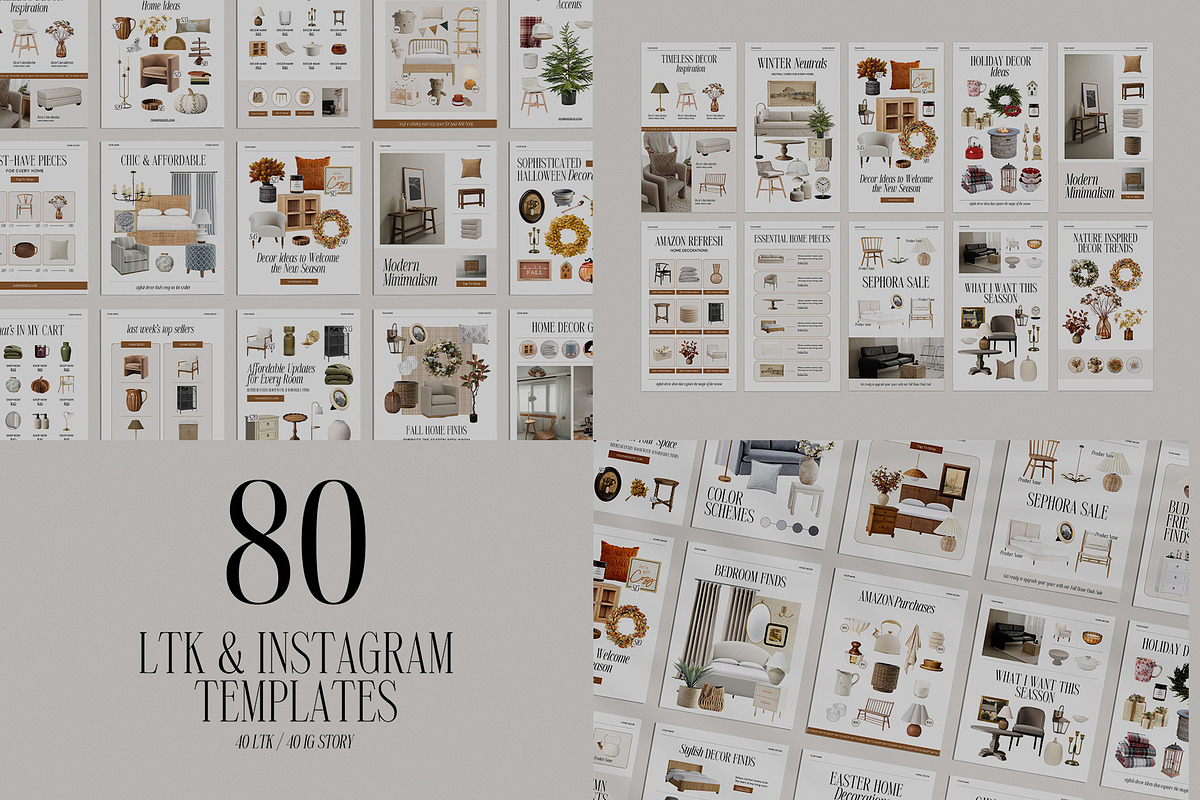 80 Canva LTK Instagram Bundle, a Social Media Template by Amaré Creative (Photo 2 of 8)
