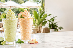 Soft serve margarita in glasses with, a Photo by Dvoevnore photos