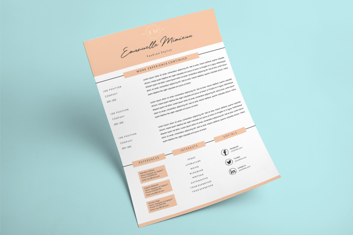 Clean Elegant Resume Template, a Resume Template by Rustype (Photo 5 of 6)