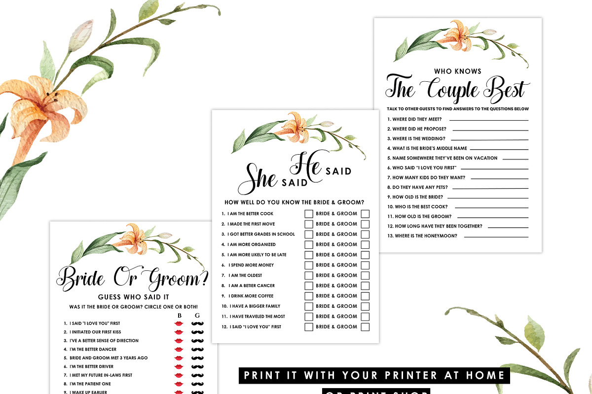 Bridal Shower Games, Set of 12, a Graphic by Wow Designs (Photo 4 of 5)