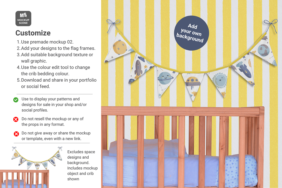 Fabric Bunting Canva Smart Mockup, a Household Mockup by Mockup Scene (Photo 7 of 10)