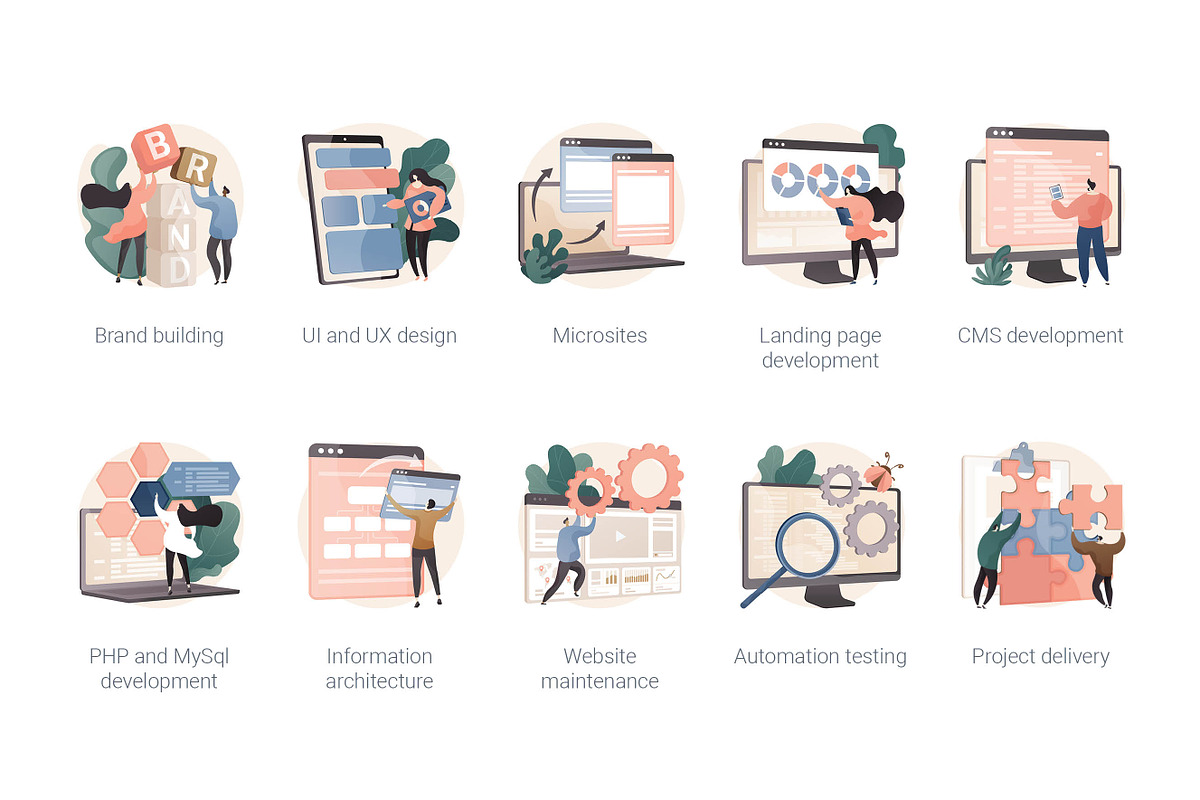 100 IT business vector illustrations, a Templates & Theme by Visual Generation (Photo 7 of 13)
