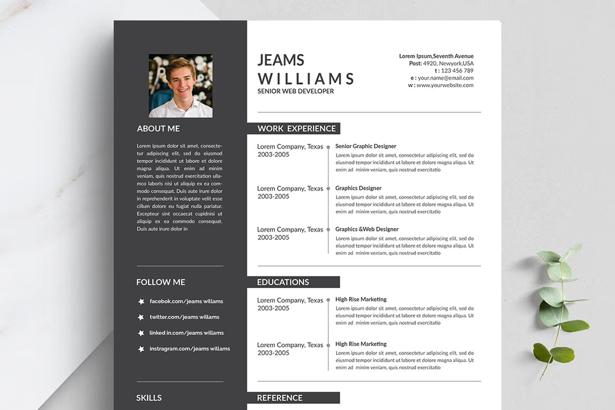 Clean Resume CV, a Resume Template by Blackcloud_Creations (Photo 3 of 6)