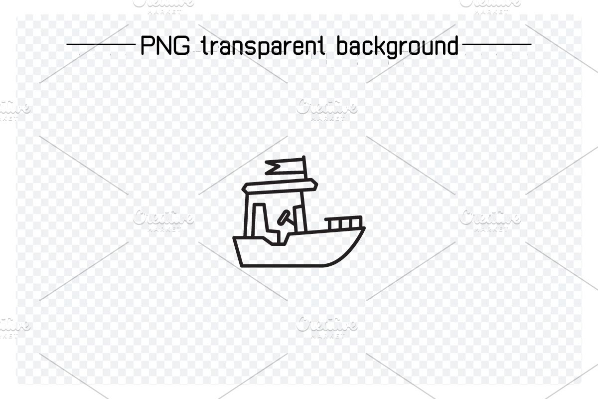 Sailboat Ship and Ferry Icons, an Outline Icon by Designfour (Photo 4 of 6)