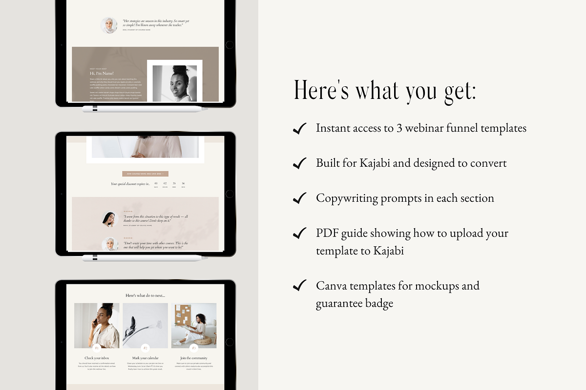 Kajabi Template Webinar Bundle, a Landing Page Template by Pixel & Flow (Photo 4 of 10)