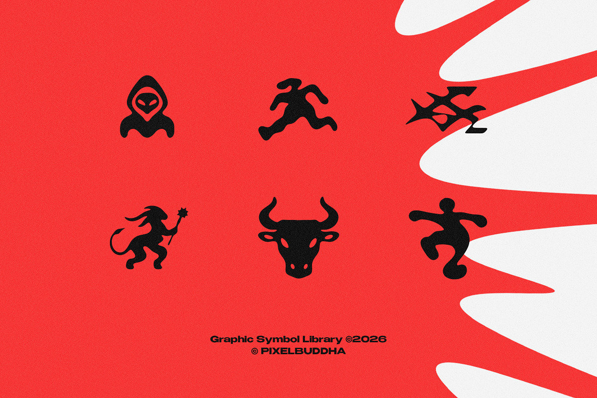 GLYPHS: 35 Retro Symbols, an Object Graphic by pixelbuddha.net (Photo 5 of 5)