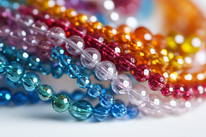 Strings of colorful glass beads, a Background Photo by MistyDay