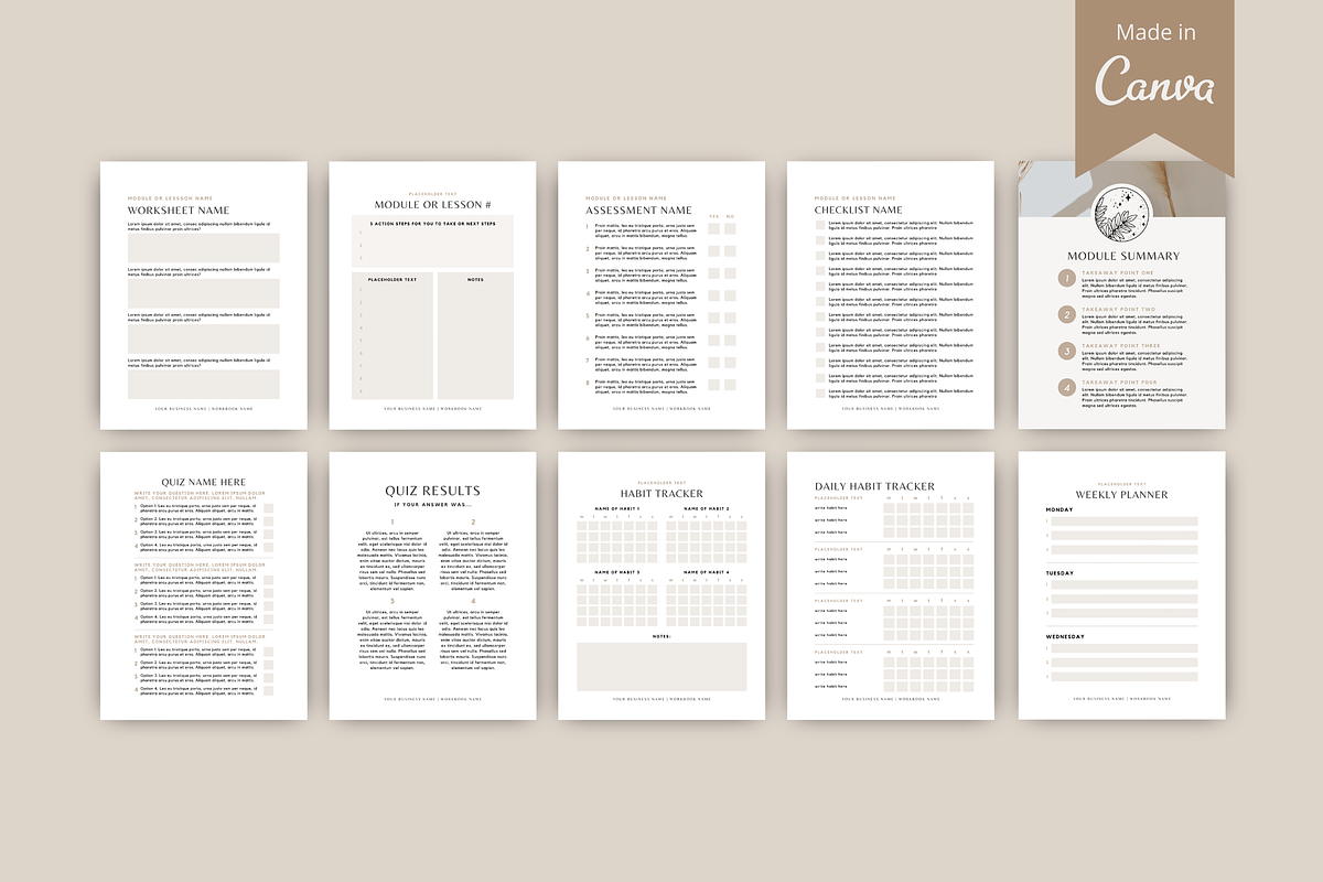 Canva Course Workbook Template, a Magazine Template by molly ho studio (Photo 5 of 8)
