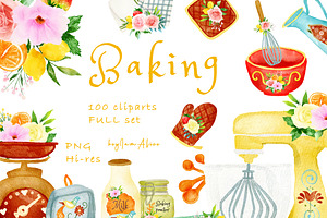 Baking Vintage Kitchen Clipart