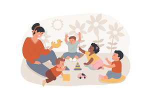 Infant daycare center isolated, an Education Illustration by Visual Generation