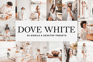50 Dove White Lightroom Presets LUTs, a Preset Add-On by SparkleStock