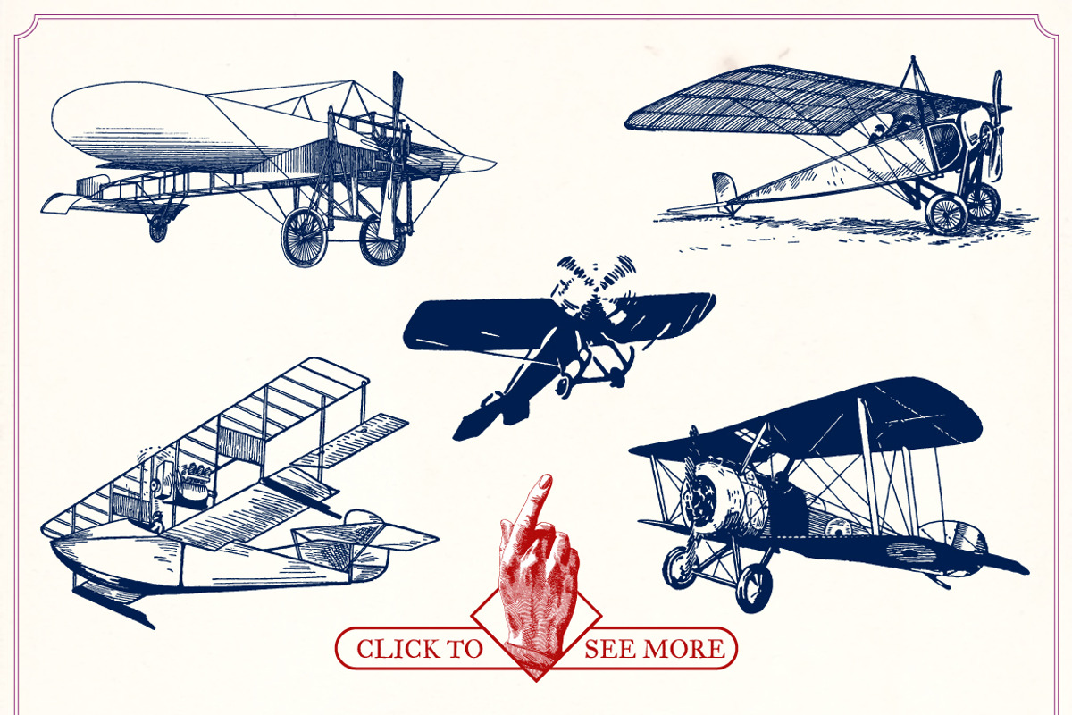 Vintage Aircraft Illustrations, a Transportation Illustration by Mr Vintage (Photo 4 of 9)
