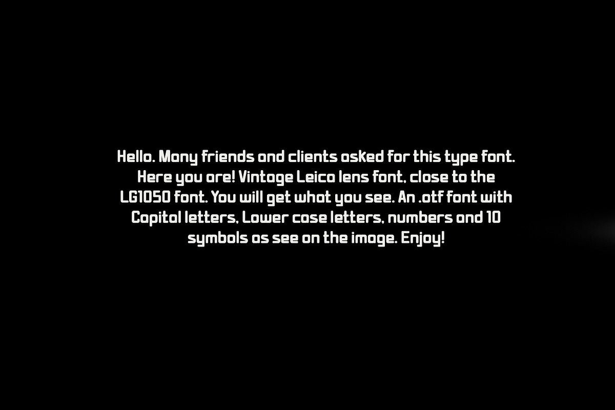 Vintage Leica Lens Font (NN1050), a Sans Serif Font by Nick Novell (Photo 2 of 2)