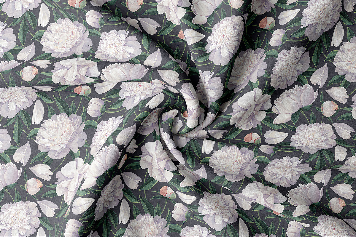 White Peonies Seamless Pattern, a Pattern Graphic by MarynaPetrovska (Photo 3 of 15)