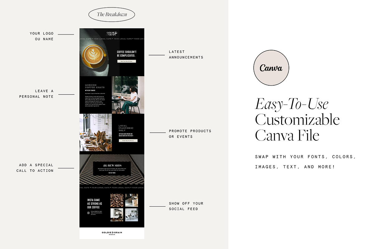 Modern Mailchimp Email Template, an Email Template by Chloe Leonard Studio (Photo 2 of 4)