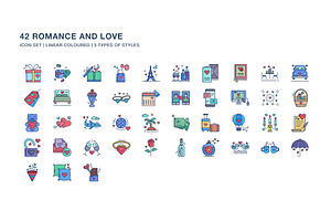 Romance And Love Icon Set