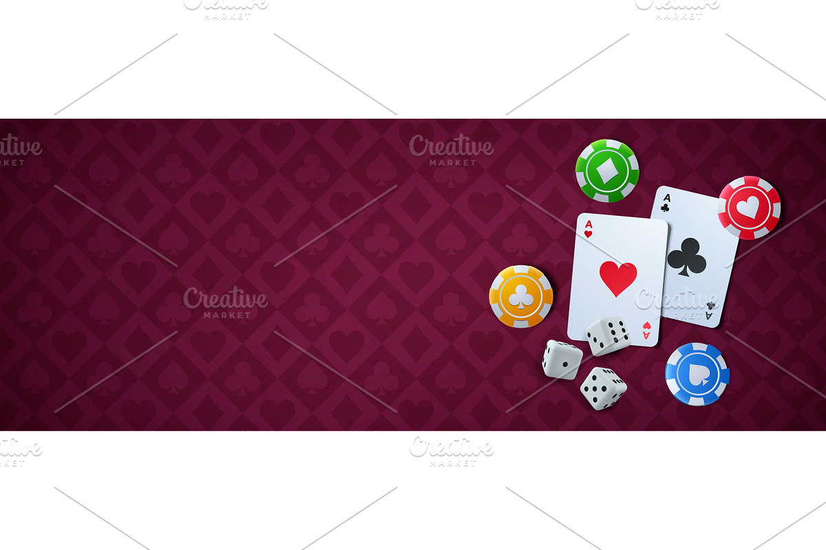 Casino poker cards, dices, chips on, an Illustration by art PVP - market