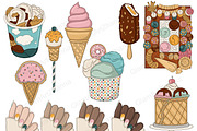 Ice Cream Clipart, a Food Illustration by GlamArtZhanna (Thumbnail 2 of 5)