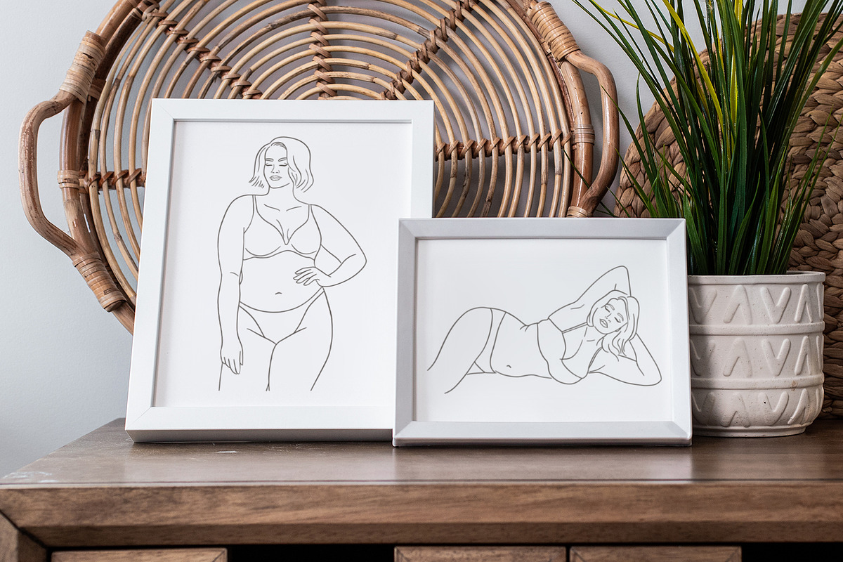 Body Positive Line Art Collection, a Healthcare Illustration by mejorana (Photo 3 of 10)