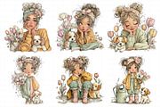 Whimsical Girl And Puppy Clipart, an Illustration by Daily.Designs (Thumbnail 5 of 5)
