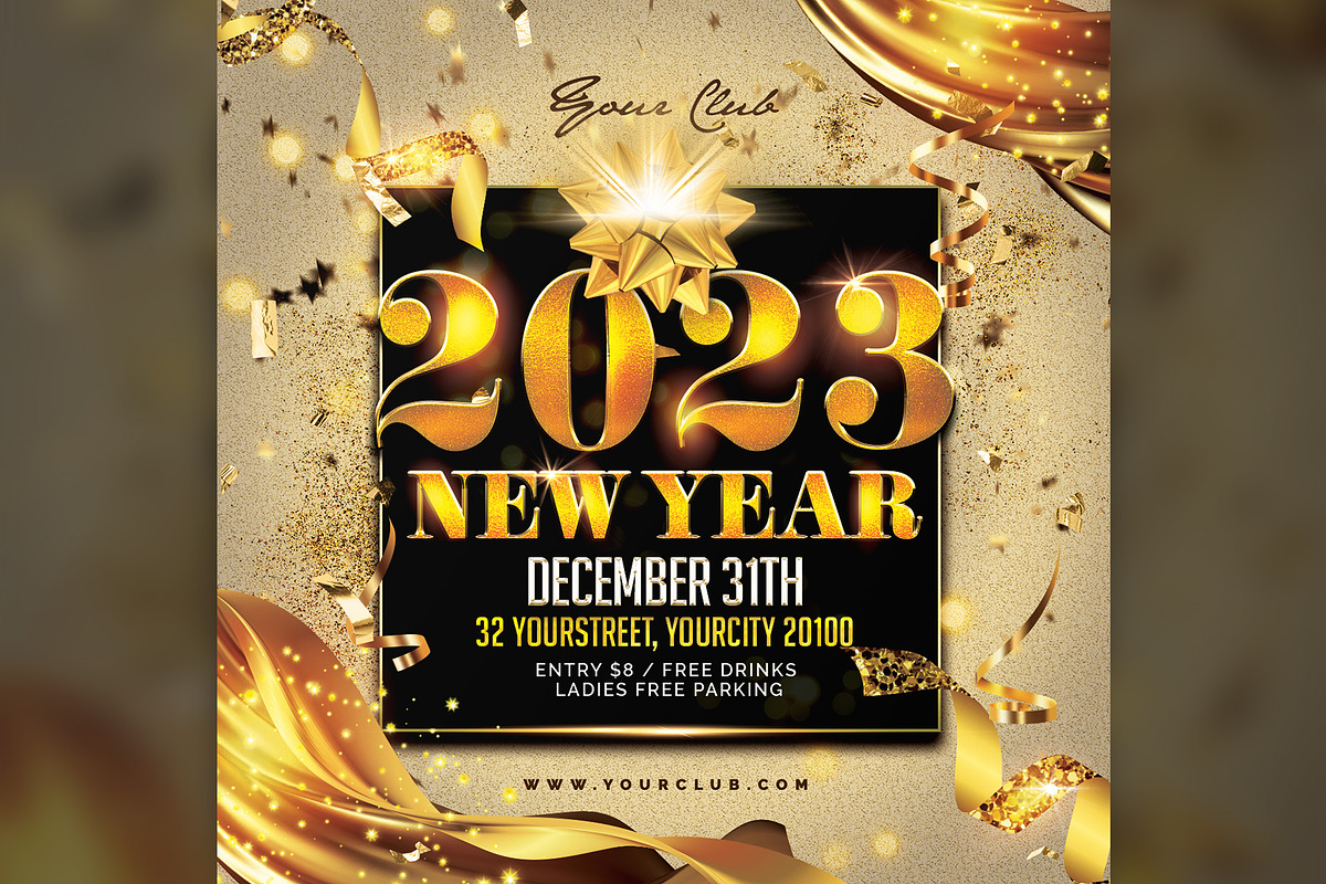 New Year Flyer, a Flyer Template by Creativestoree (Photo 1 of 2)