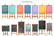Watercolor school chalkboard clipart, an Education Illustration by Art and Funny (Thumbnail 2 of 3)