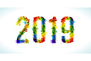 2019 Year Paint Splashes