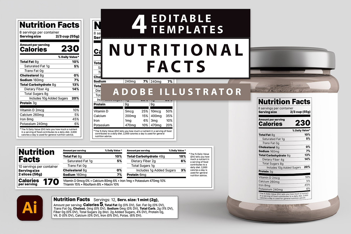 Nutritional Facts Templates, a Templates & Theme by MarkieAnn Creative (Photo 1 of 4)