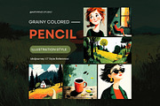 Grainy Colored Pencil Illustration, a Decorative Illustration by Artimind Studio (Thumbnail 1 of 10)