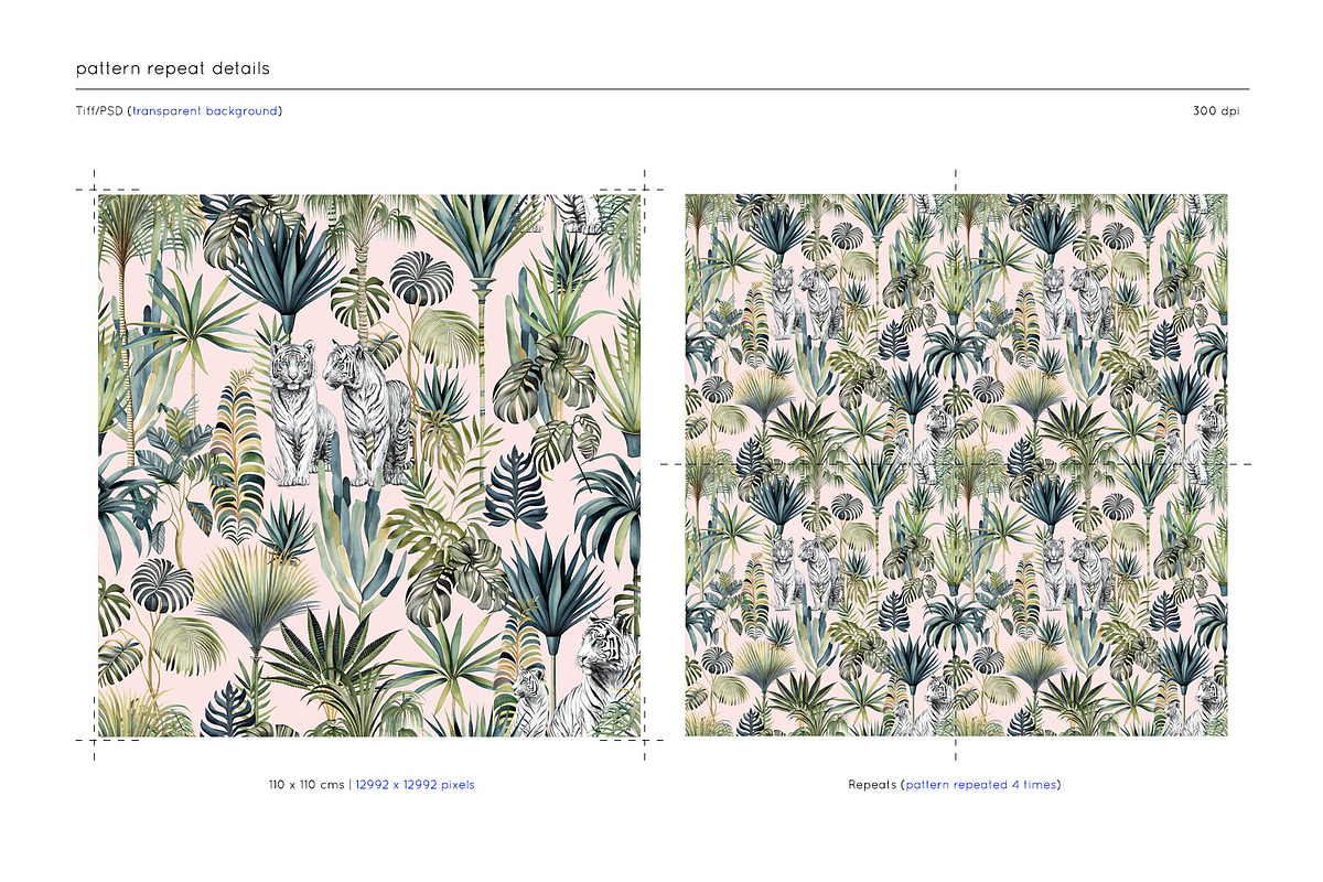Wilderness, luxury tropical Patterns, a Wallpaper Graphic by Pink Linen (Photo 12 of 14)