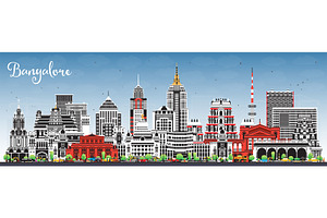 Bangalore India city skyline., an Illustration by Booblgum