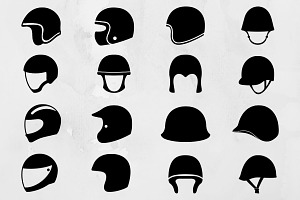 Helmet Silhouette SVG, an Object Illustration by newminddesign