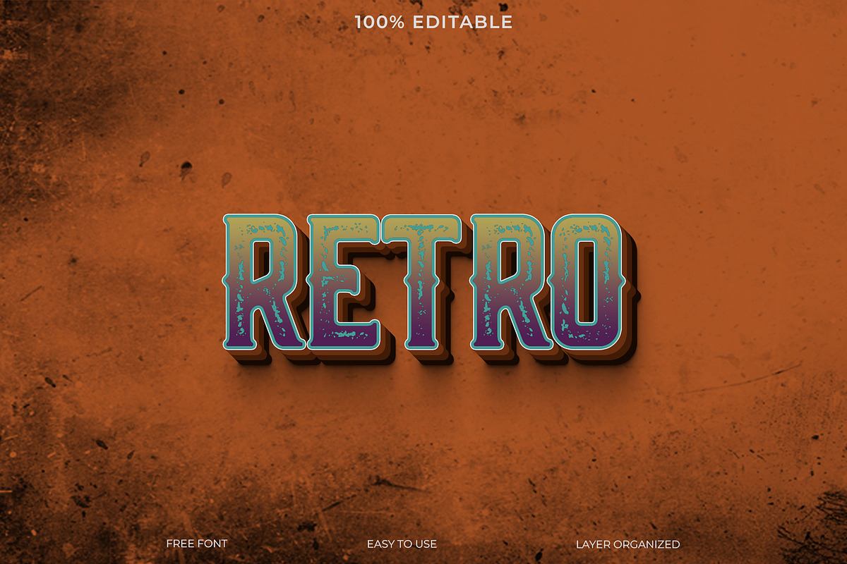 Retro 3d text effect style, a Layer Style Add-On by Imamul001