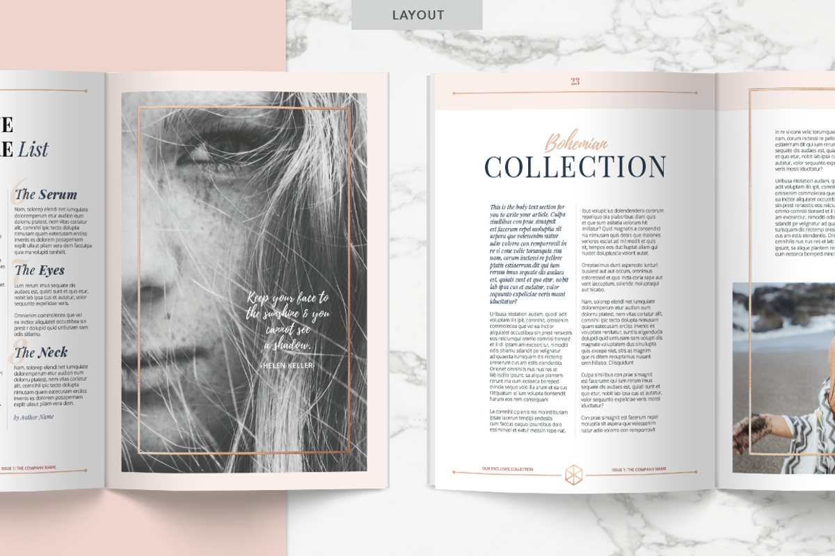 ROSE GOLD Magazine | Indd & Psd, a Magazine Template by Marigold Studios (Photo 3 of 8)