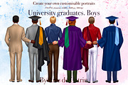 University Graduates Boys Clipart, a Graphic by ArtedeCatrin (Thumbnail 1 of 11)